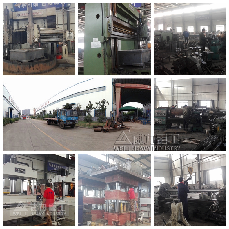 山東威力重工500噸不銹鋼拉伸液壓機加工現場