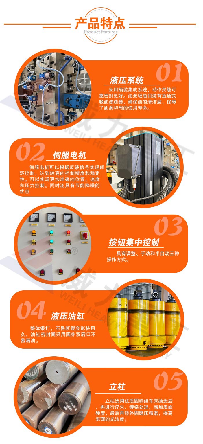 1600噸鍛造液壓機組成細節特點